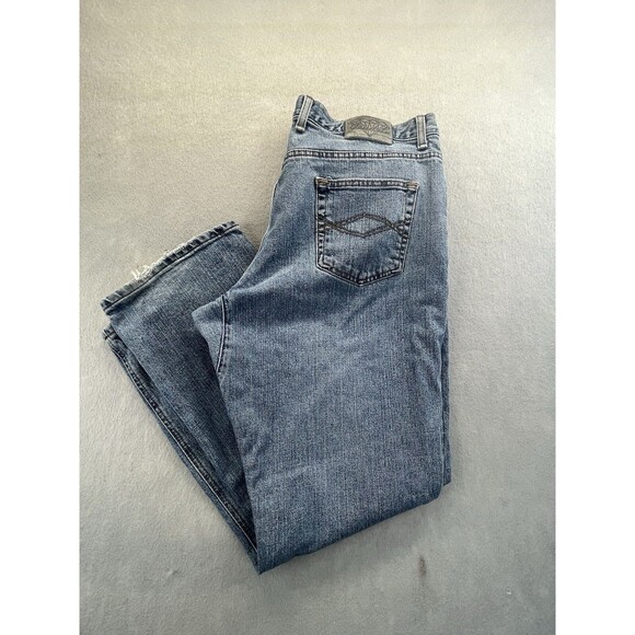 Diamond Gusset Blue Womens SZ 10 X 32 Regular Fit Vintage - Picture 4 of 11